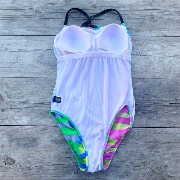 NWOT NEW Technicolor Multicolor Colorful One Piece Swimsuit Gottex Profile Sport - Picture 8 of 17